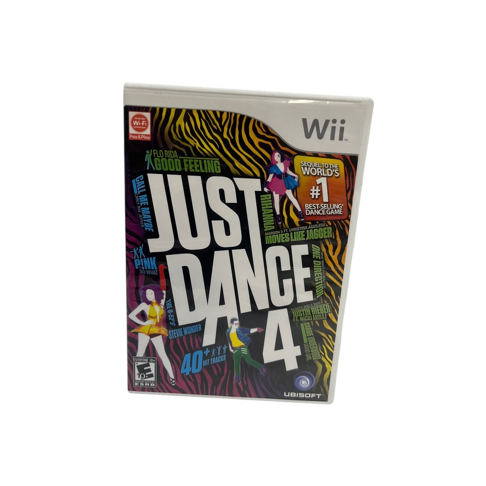 Just Dance 4 Nintendo Wii Video Game Complete CIB Rihanna Flo Rida Ubisoft 2012